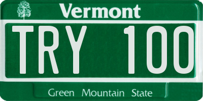 VT license plate TRY100