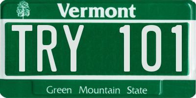 VT license plate TRY101