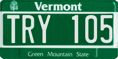 VT license plate TRY105