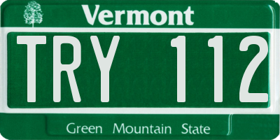 VT license plate TRY112