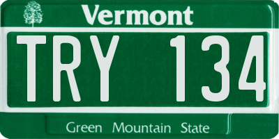 VT license plate TRY134