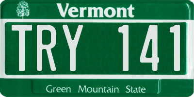 VT license plate TRY141