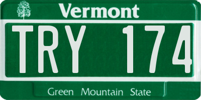 VT license plate TRY174