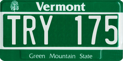 VT license plate TRY175