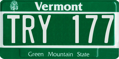 VT license plate TRY177