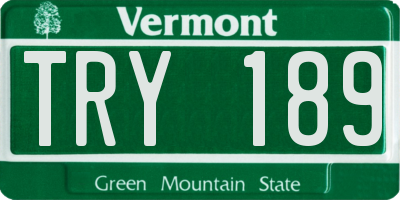 VT license plate TRY189