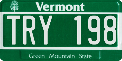 VT license plate TRY198