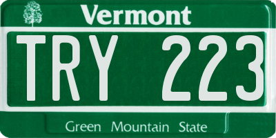 VT license plate TRY223