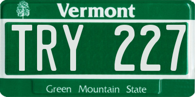 VT license plate TRY227