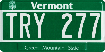 VT license plate TRY277