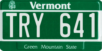 VT license plate TRY641