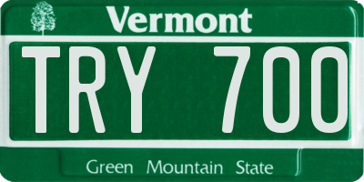 VT license plate TRY700
