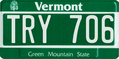VT license plate TRY706