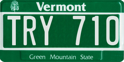VT license plate TRY710