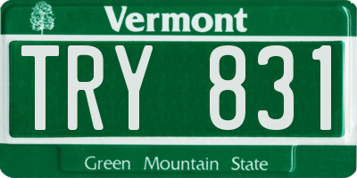 VT license plate TRY831