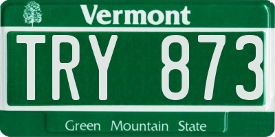 VT license plate TRY873