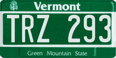 VT license plate TRZ293