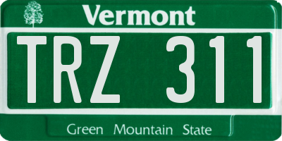 VT license plate TRZ311
