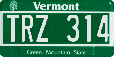VT license plate TRZ314