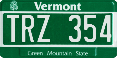 VT license plate TRZ354