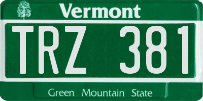 VT license plate TRZ381