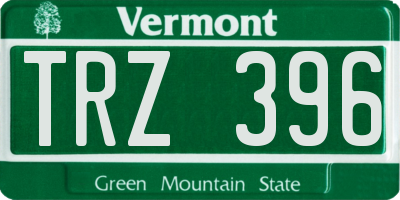 VT license plate TRZ396