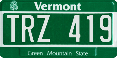 VT license plate TRZ419