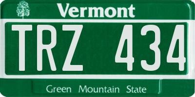 VT license plate TRZ434