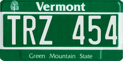 VT license plate TRZ454