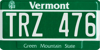 VT license plate TRZ476