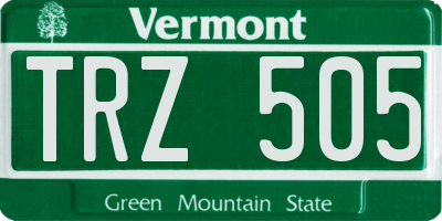 VT license plate TRZ505