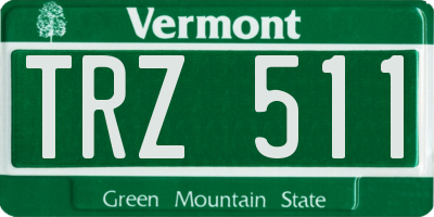 VT license plate TRZ511