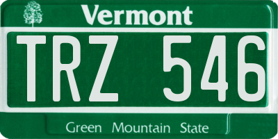 VT license plate TRZ546