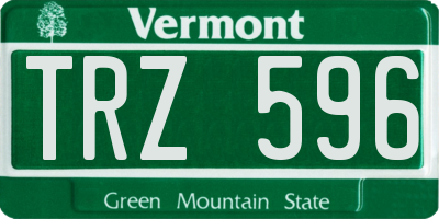 VT license plate TRZ596