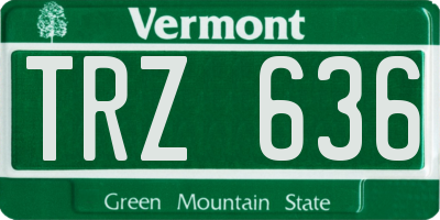 VT license plate TRZ636