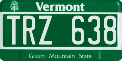 VT license plate TRZ638