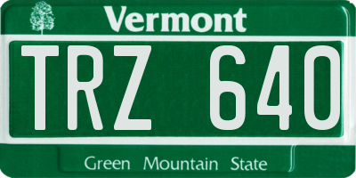 VT license plate TRZ640