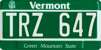 VT license plate TRZ647