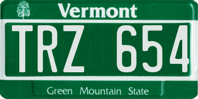 VT license plate TRZ654