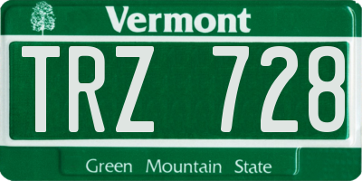 VT license plate TRZ728
