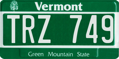 VT license plate TRZ749