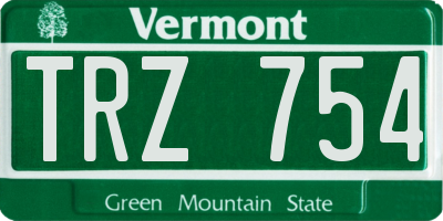 VT license plate TRZ754
