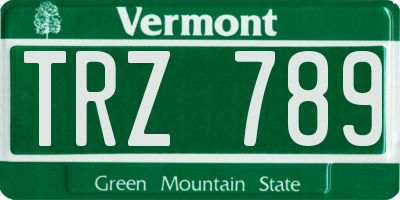 VT license plate TRZ789
