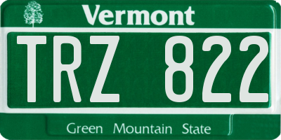 VT license plate TRZ822