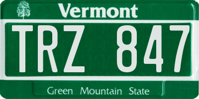 VT license plate TRZ847