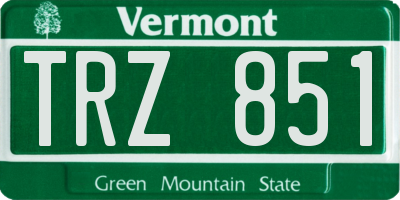 VT license plate TRZ851