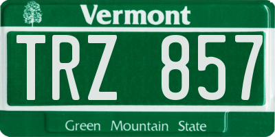 VT license plate TRZ857