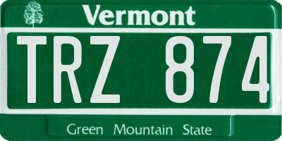 VT license plate TRZ874