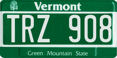 VT license plate TRZ908