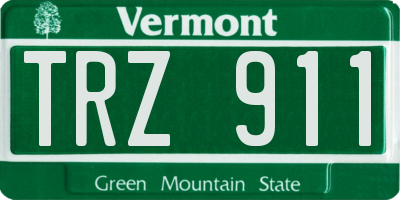 VT license plate TRZ911